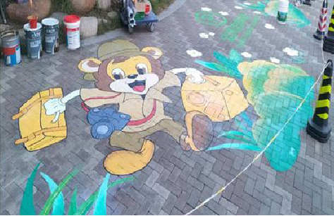 峨山夏季画地面彩绘会遇到的问题