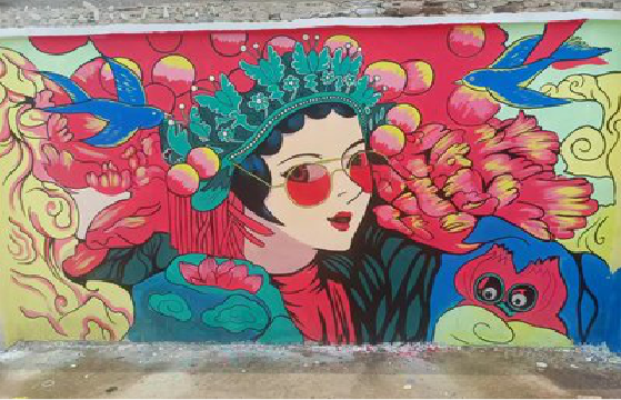 峨山墙体彩绘-网红墙