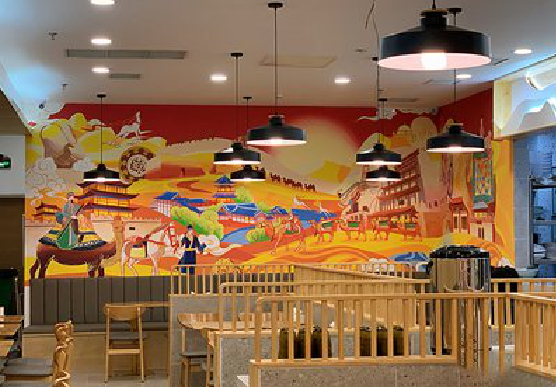 峨山商业空间彩绘介绍。