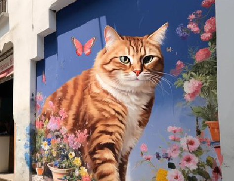 峨山自己绘制有个性的手绘墙