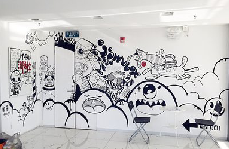 峨山手绘墙并非传统涂鸦。